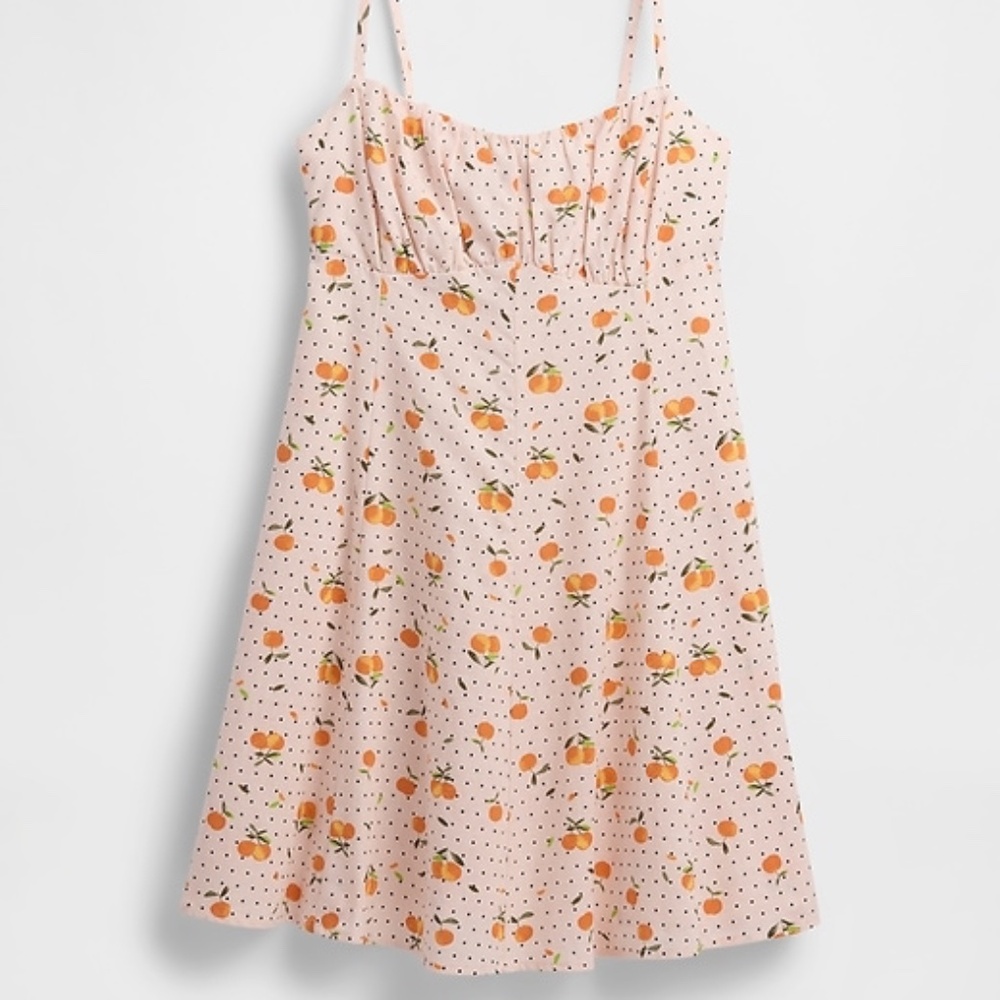 Linen-Blend Shirred Bodice Mini Dress S Petite